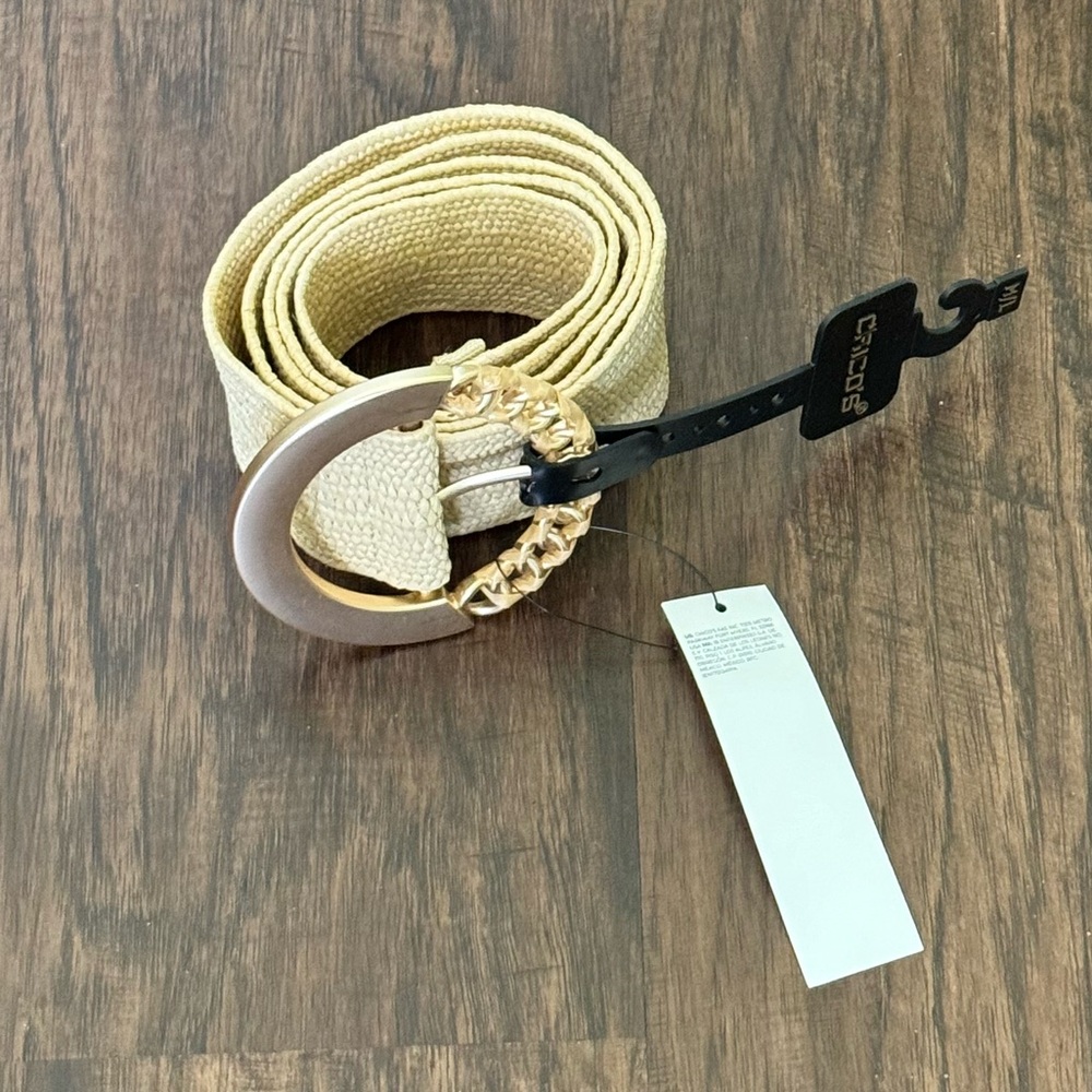 Chico’s stretch Raffia belt matte size M/L(47” length)